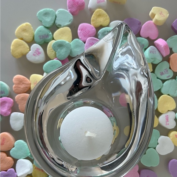 Orrefors Crystal Sweden Teardrop Candle Holder Martti Rytkonen Signed w Sticker - Picture 10 of 10